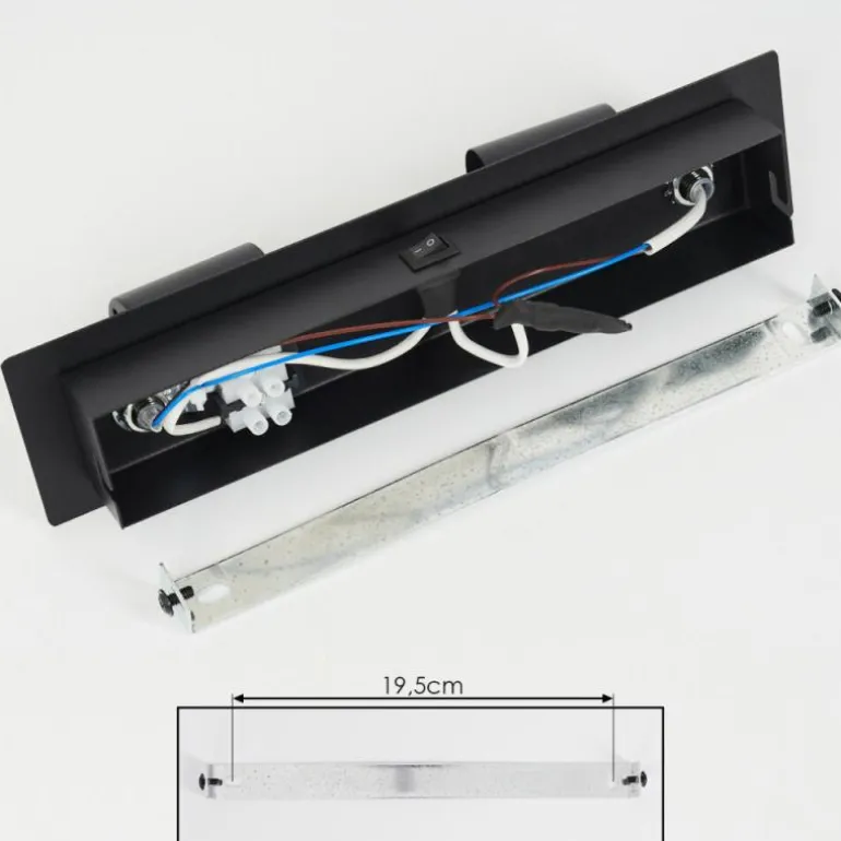 Applique murale Castillo Noir, 2 lumières