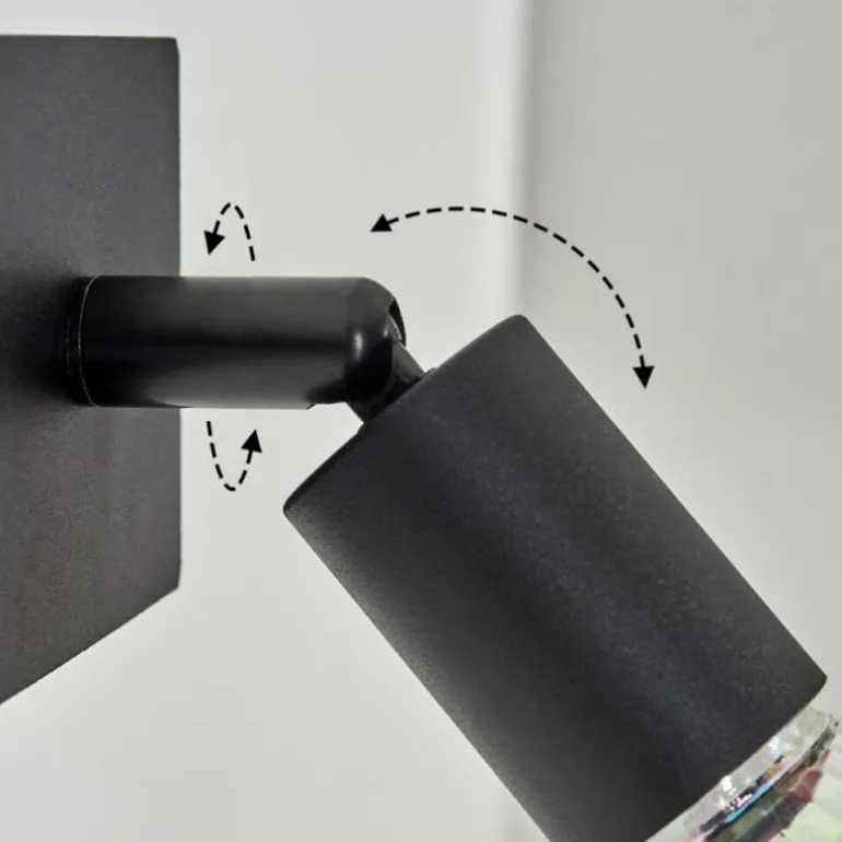 Applique murale Castillo Noir, 2 lumières