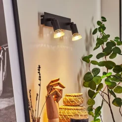 Applique murale Castillo Noir, 2 lumières