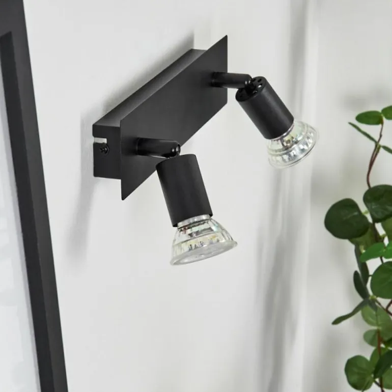 Applique murale Castillo Noir, 2 lumières