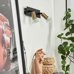 Applique murale Castillo Noir, 2 lumières