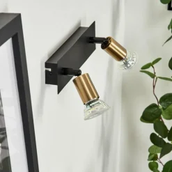 Applique murale Castillo Noir, 2 lumières