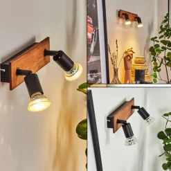 Applique murale Castillo Écru, Noir, 2 lumières