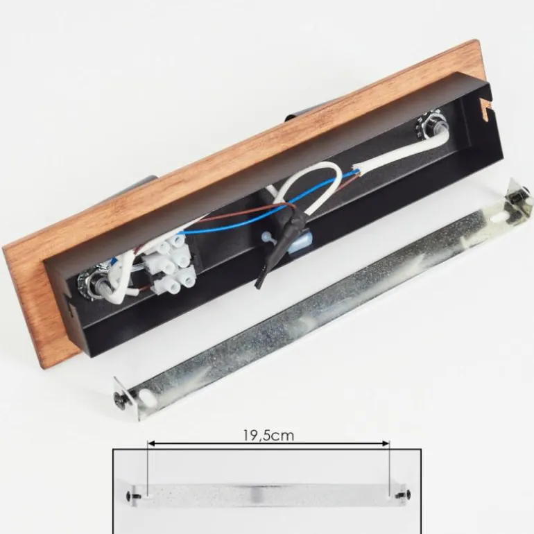 Applique murale Castillo Écru, Noir, 2 lumières