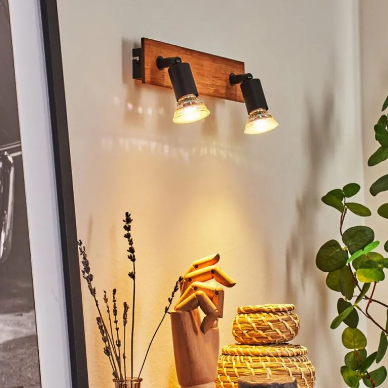 Applique murale Castillo Écru, Noir, 2 lumières