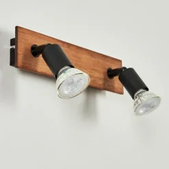 Applique murale Castillo Écru, Noir, 2 lumières