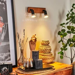 Applique murale Castillo Écru, Noir, 2 lumières