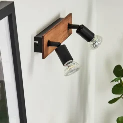 Applique murale Castillo Écru, Noir, 2 lumières