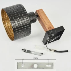 Applique murale Chabian Brun, Couleur bois, Noir, 1 lumière