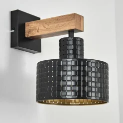 Applique murale Chabian Brun, Couleur bois, Noir, 1 lumière