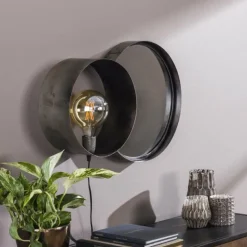 Applique murale Charger Argent Oxydé, 1 lumière