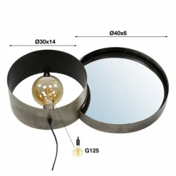 Applique murale Charger Argent Oxydé, 1 lumière