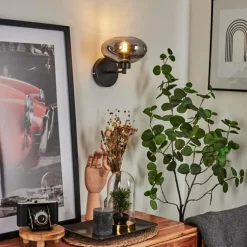 Applique murale Haikala Noir, 1 lumière