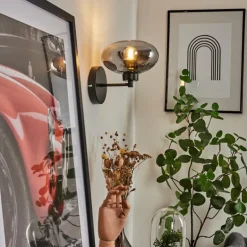 Applique murale Haikala Noir, 1 lumière