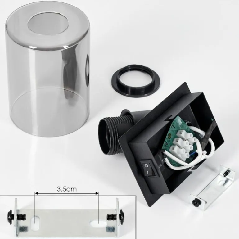 Applique murale Hunouri Noir, 1 lumière