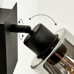 Applique murale Hunouri Noir, 1 lumière