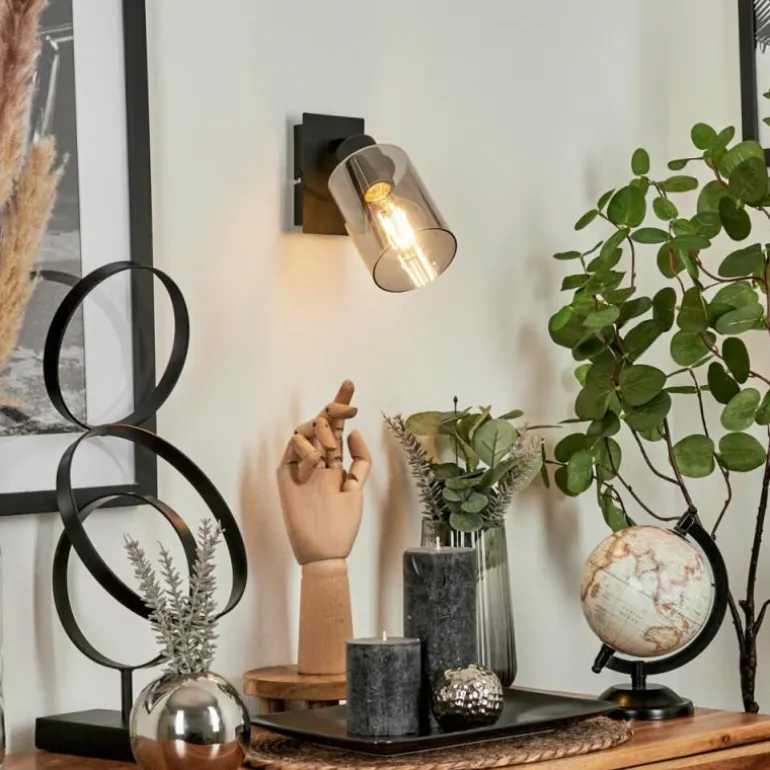 Applique murale Hunouri Noir, 1 lumière