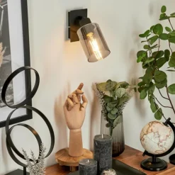 Applique murale Hunouri Noir, 1 lumière