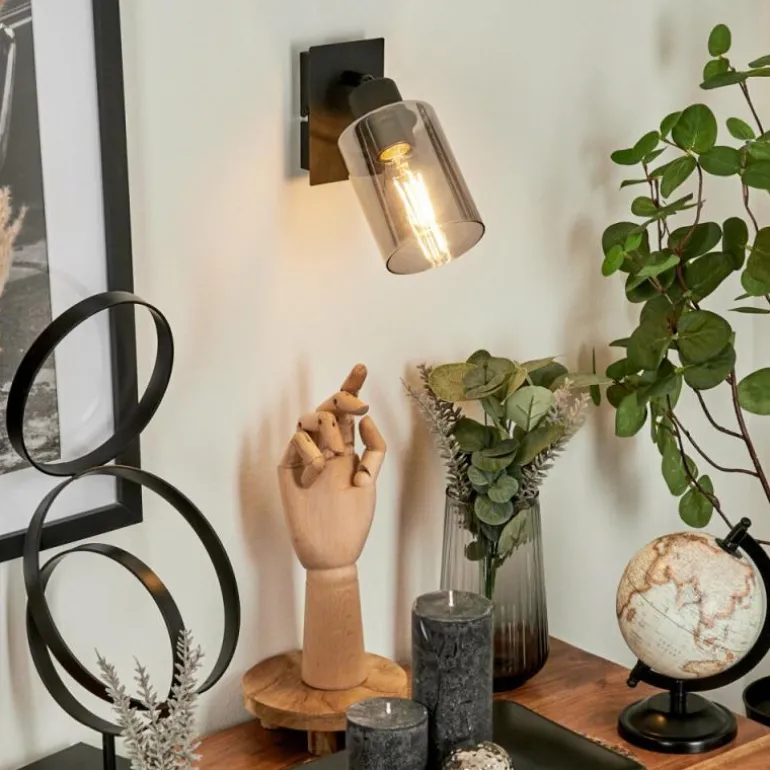 Applique murale Hunouri Noir, 1 lumière