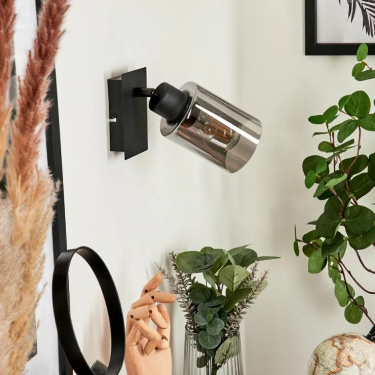 Applique murale Hunouri Noir, 1 lumière