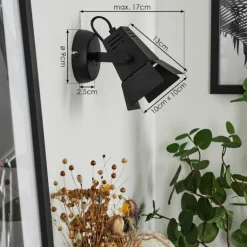 Applique murale Isanay LED Noir, 1 lumière