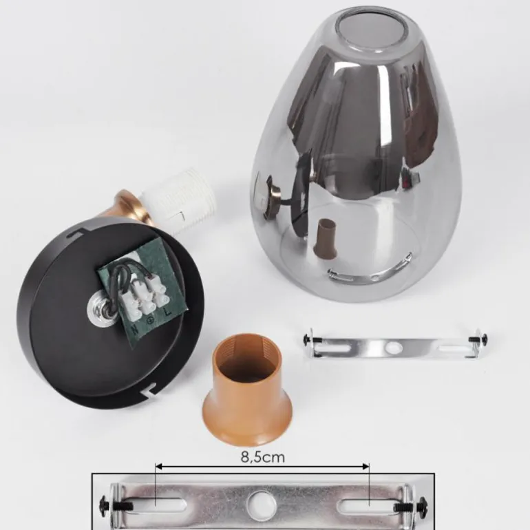 Applique murale Lincura Laiton, Noir, 1 lumière