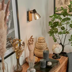 Applique murale Murianette Écru, Noir, 1 lumière