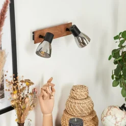 Applique murale Murianette Écru, Noir, 2 lumières