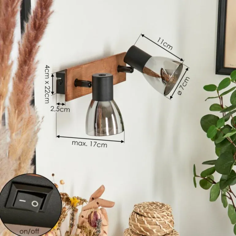 Applique murale Murianette Écru, Noir, 2 lumières