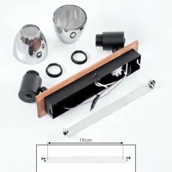 Applique murale Murianette Écru, Noir, 2 lumières