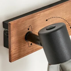 Applique murale Murianette Écru, Noir, 2 lumières