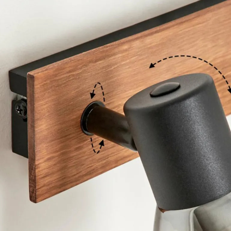 Applique murale Murianette Écru, Noir, 2 lumières