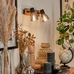 Applique murale Murianette Écru, Noir, 2 lumières