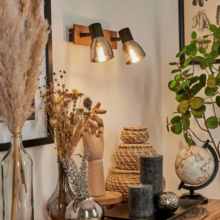 Applique murale Murianette Écru, Noir, 2 lumières