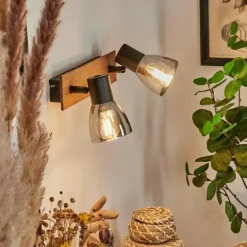 Applique murale Murianette Écru, Noir, 2 lumières