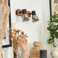 Applique murale Murianette Écru, Noir, 2 lumières