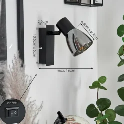 Applique murale Murianette Noir, 1 lumière