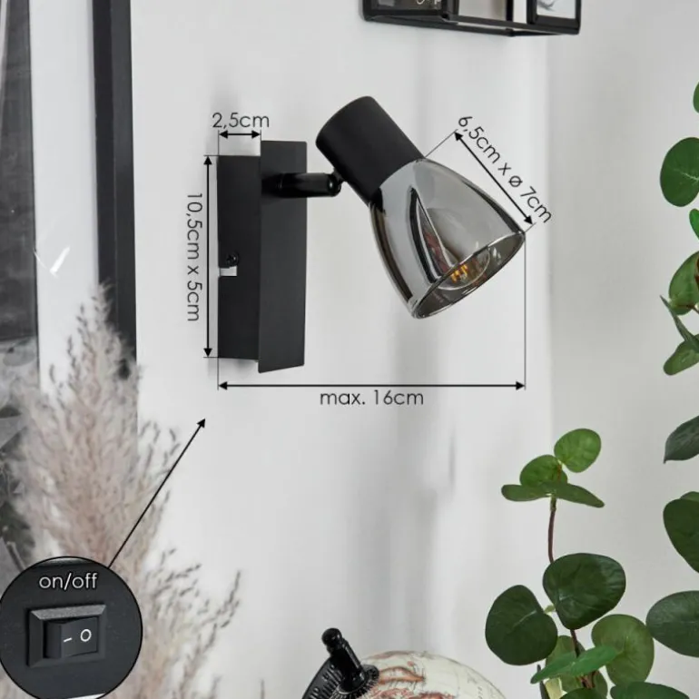 Applique murale Murianette Noir, 1 lumière