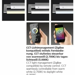 Applique Murale / Plafonnier Paul Neuhaus Q-Matteo LED Aluminium, 2 lumières, Télécommandes