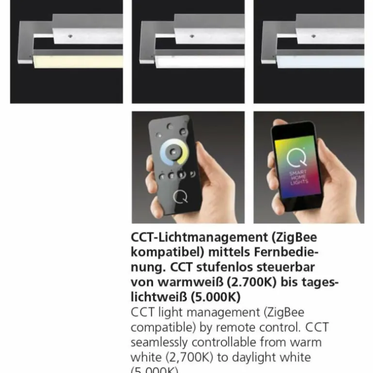 Applique Murale / Plafonnier Paul Neuhaus Q-Matteo LED Aluminium, 2 lumières, Télécommandes