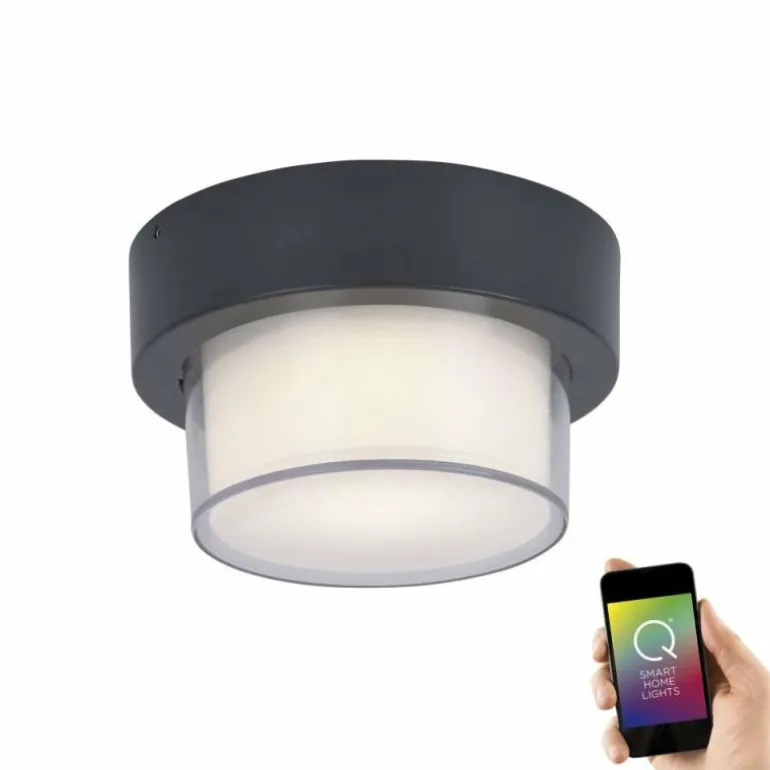 Applique murale / Plafonnier Paul Neuhaus Q-ERIK LED Blanc, 1 lumière, Détecteur de mouvement, Télécommandes, Changeur de couleurs