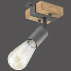 Applique murale / Plafonnier Leuchten-Direkt SLAT Brun, Bois foncé, 1 lumière