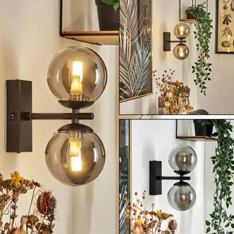 Applique murale Remaisnil Noir, 2 lumières