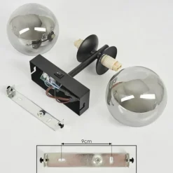 Applique murale Remaisnil Noir, 2 lumières