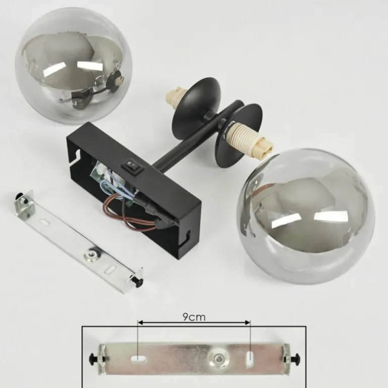 Applique murale Remaisnil Noir, 2 lumières