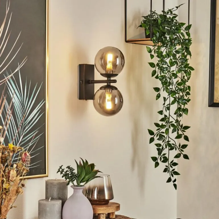 Applique murale Remaisnil Noir, 2 lumières