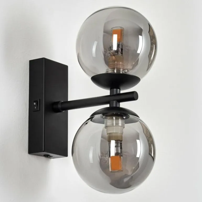 Applique murale Remaisnil Noir, 2 lumières