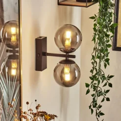 Applique murale Remaisnil Noir, 2 lumières