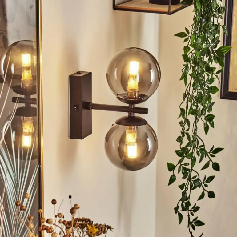 Applique murale Remaisnil Noir, 2 lumières