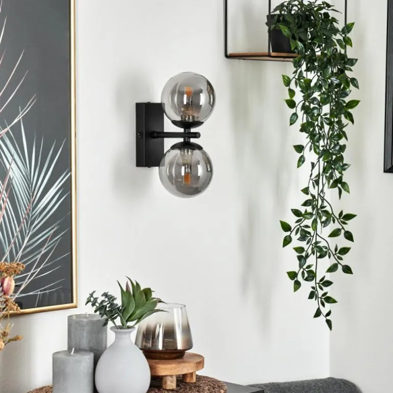 Applique murale Remaisnil Noir, 2 lumières